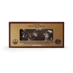 Chocolate Premium Puro 72% Con Macadamias, 200G