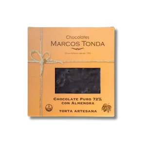 torta artesana chocolate negro puro con almendra